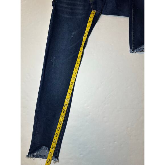 Kut from the Kloth Connie Ankle Skinny Jeans Womens Size 4 Blue Denim Distressed - Picture 2 of 7